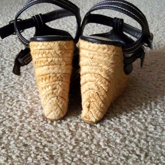 Brown platform wedge sandals - Picture 4 of 8